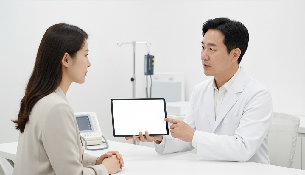 진료실에서 의사와 환자가 상담하는 모습