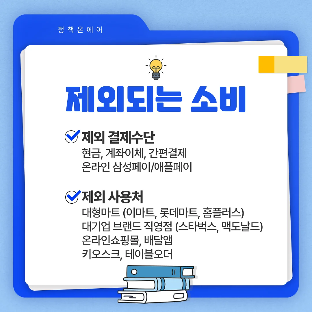 특정 정책에서 제외되는 소비 목록 특정 정책에서 제외되는 소비 목록